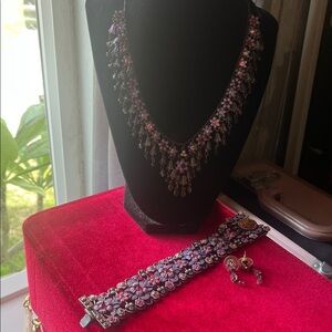 MX Beautiful Vintage Victorian Edwardian Revival Necklace, Bracelet Earrings Set